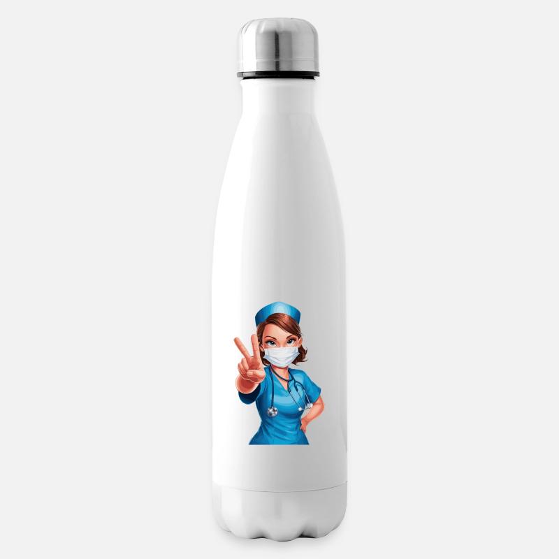 Lustige Krankenschwester mit Humor - Isolierflasche - Weiß