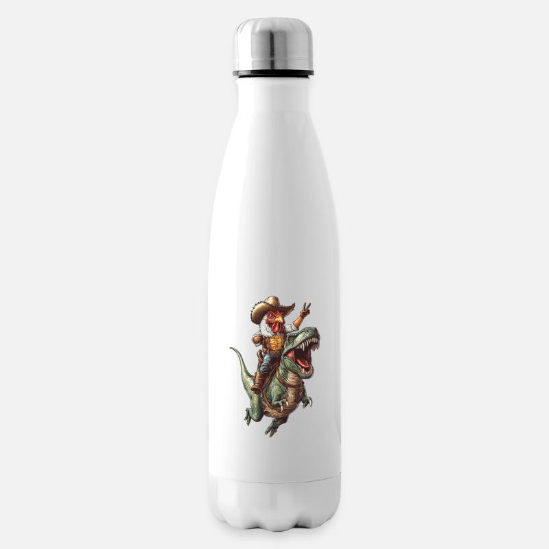 Huhn Hahn - Isolierflasche - Weiß