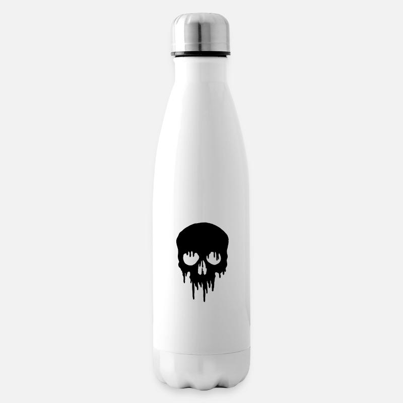 Crâne effrayant - Design d’Halloween - Bouteille isotherme - blanc