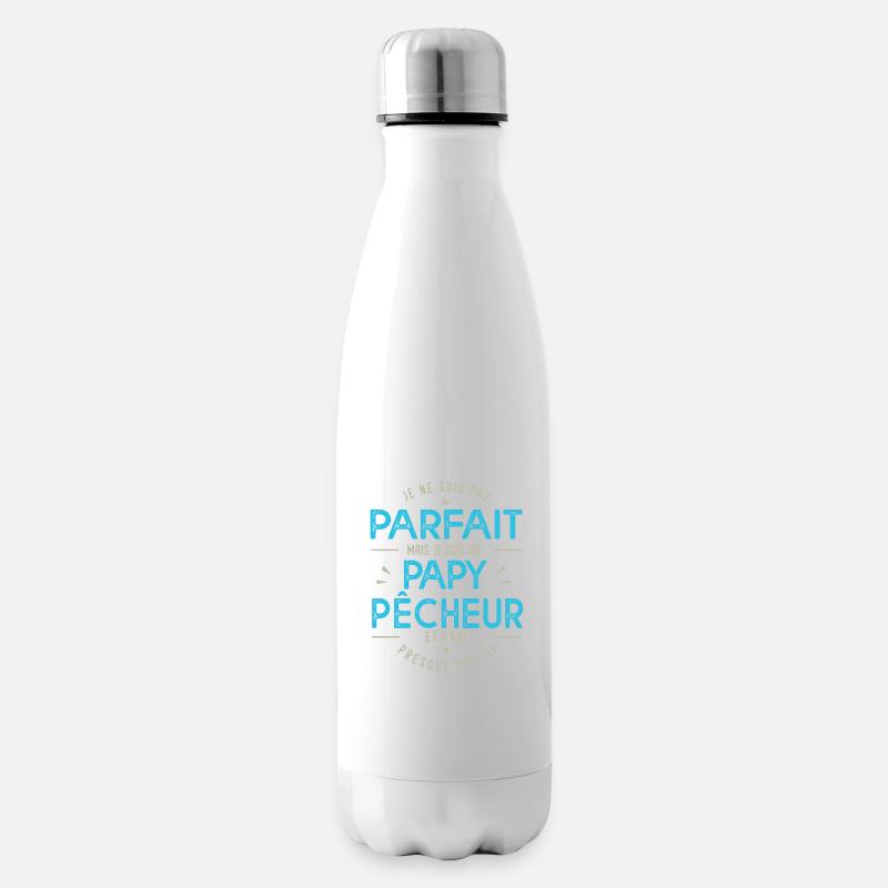 je suis un papy pêcheur cadeau papi pêche pêcheur - Bouteille isotherme - blanc