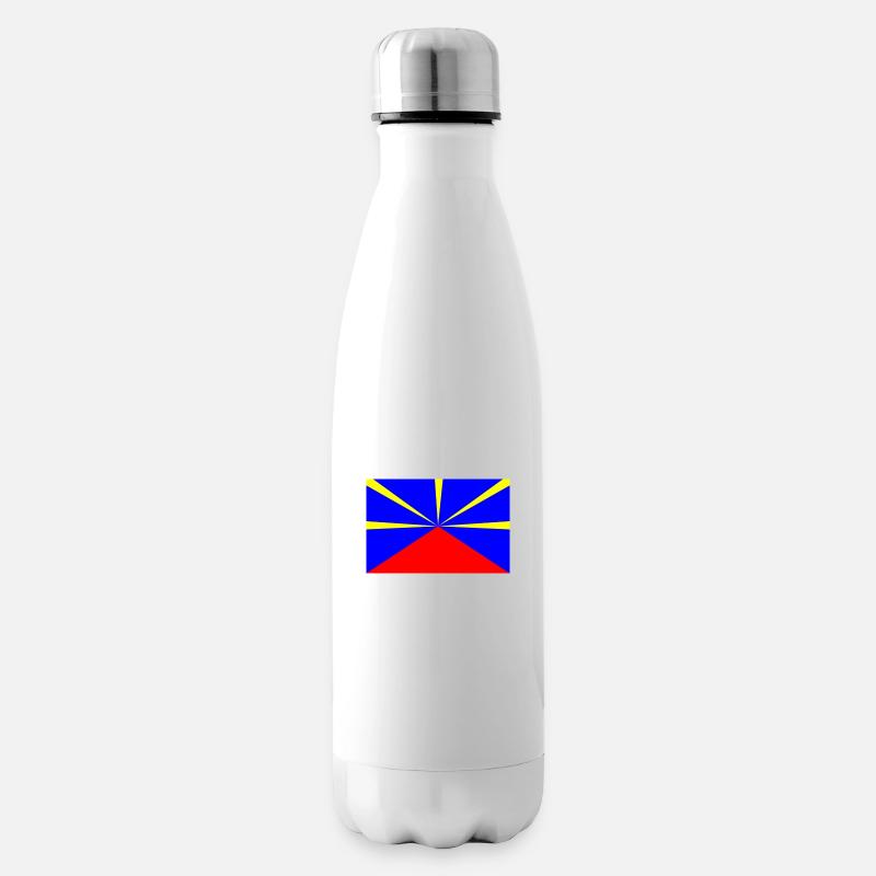 Drapeau de la Réunion - Bouteille isotherme - blanc