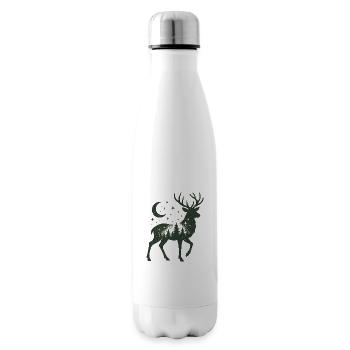 Sternenwald Hirsch Silhouette - Isolierflasche - Weiß - Rechts