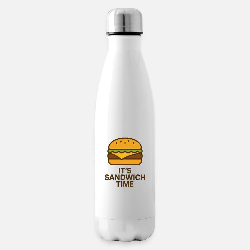 It´s Sandwich Time Motivational Design - Isolierflasche - Weiß