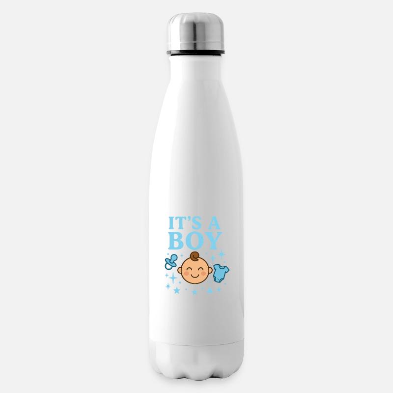 Es ist ein Junge – Babymotiv - Isolierflasche - Weiß