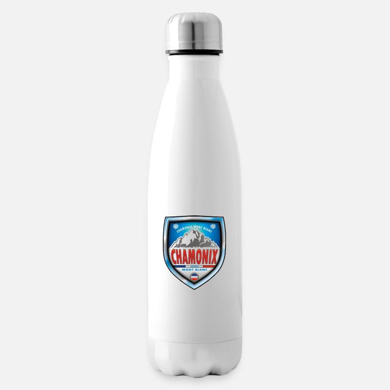 Chamonix, Mont Blanc, Frankreich - Isolierflasche - Weiß