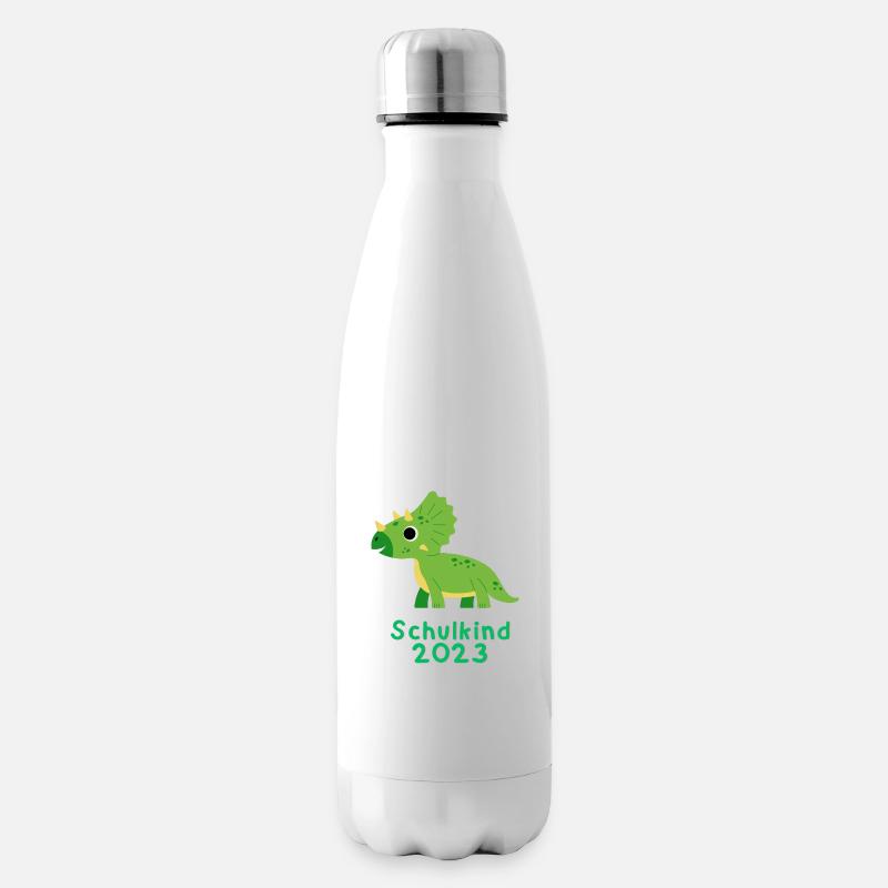 Schulkind 2023 Dino - Isolierflasche - Weiß