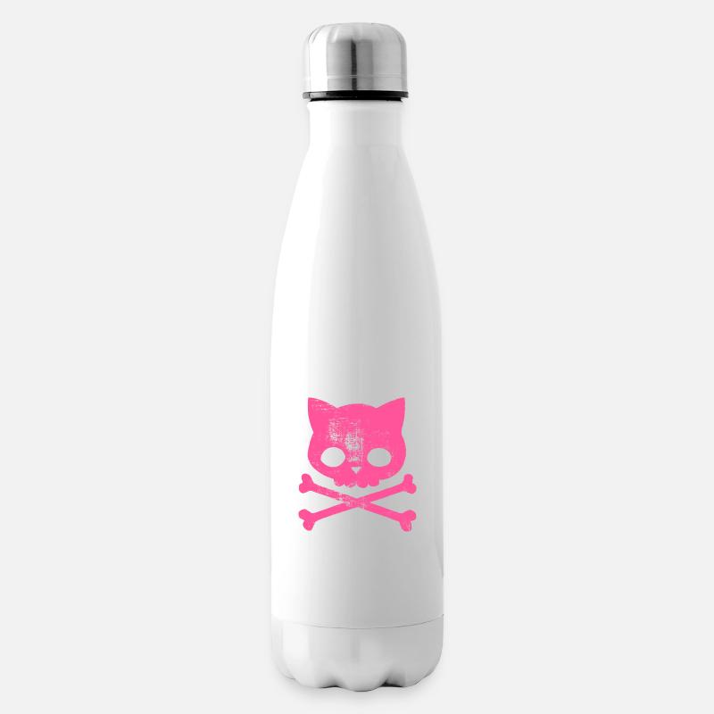 Mieze Pink - Katze Punk - Isolierflasche - Weiß