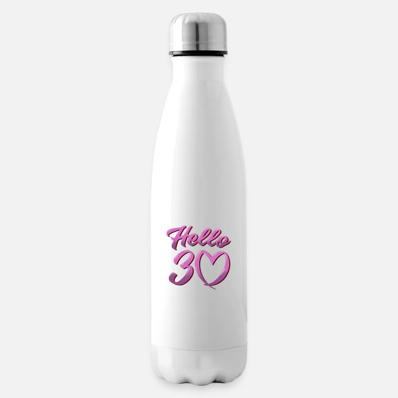 hello 30, lustiges design zum 30ten Geburtstag - Isolierflasche - Weiß