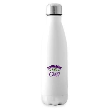 Cannabis Et Chill Marijuana Drôle De Cannabis TShirt - Bouteille isotherme - blanc - Droite