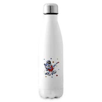 Space Astronaut Playing Guitar - Insulated Water Bottle - white - Right