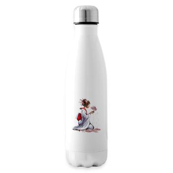 Japanese Samurai Girl - Insulated Water Bottle - white - Right