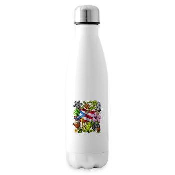 Puerto Rico Boricua Pride - Insulated Water Bottle - white - Right
