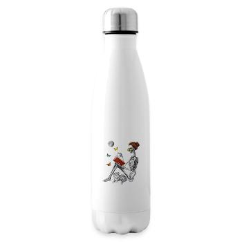 Skelett-Lesebuch - Isolierflasche - Weiß - Rechts