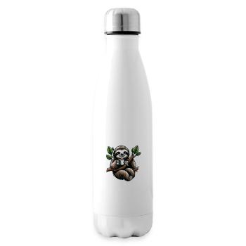Entspannendes Faultier Kaffee-Liebhaber Spaß - Isolierflasche - Weiß - Rechts