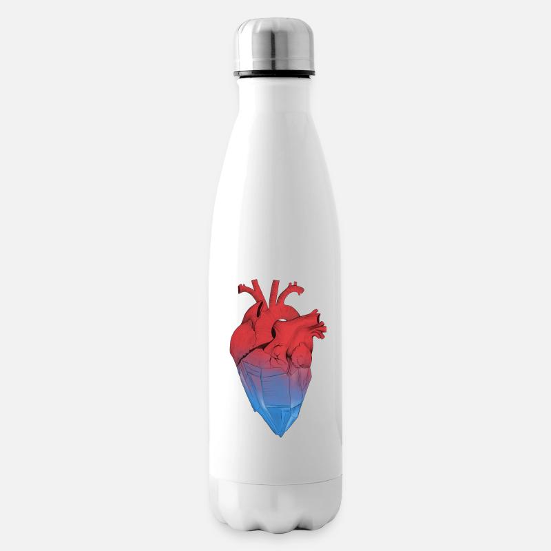 Crystallized heart - Insulated Water Bottle - white