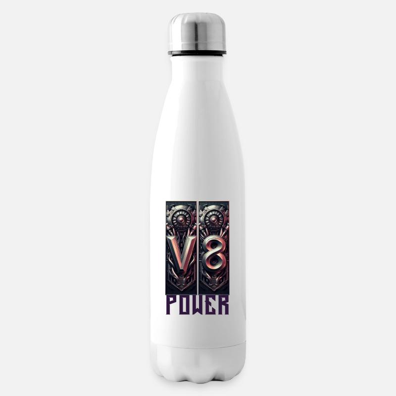 V8 Power - Isolierflasche - Weiß