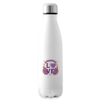 Lila Love Music Kopfhörer mit Sternen und Herz - Isolierflasche - Weiß - Rechts