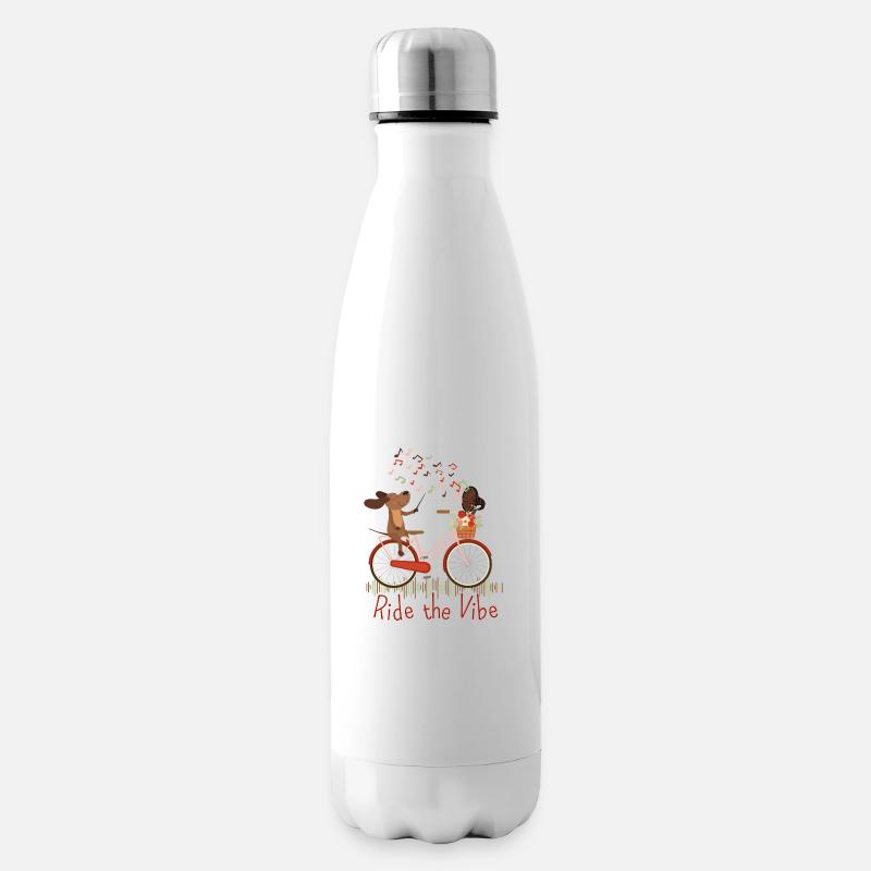 Reiten Sie den Vibe mit Hund - Isolierflasche - Weiß