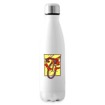 when cyclist touch finish line - Insulated Water Bottle - white - Right