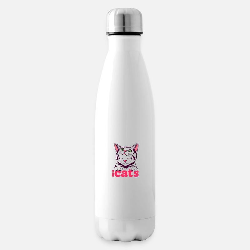 „ Katze – Mystisches Katzen-Design “ - Isolierflasche - Weiß