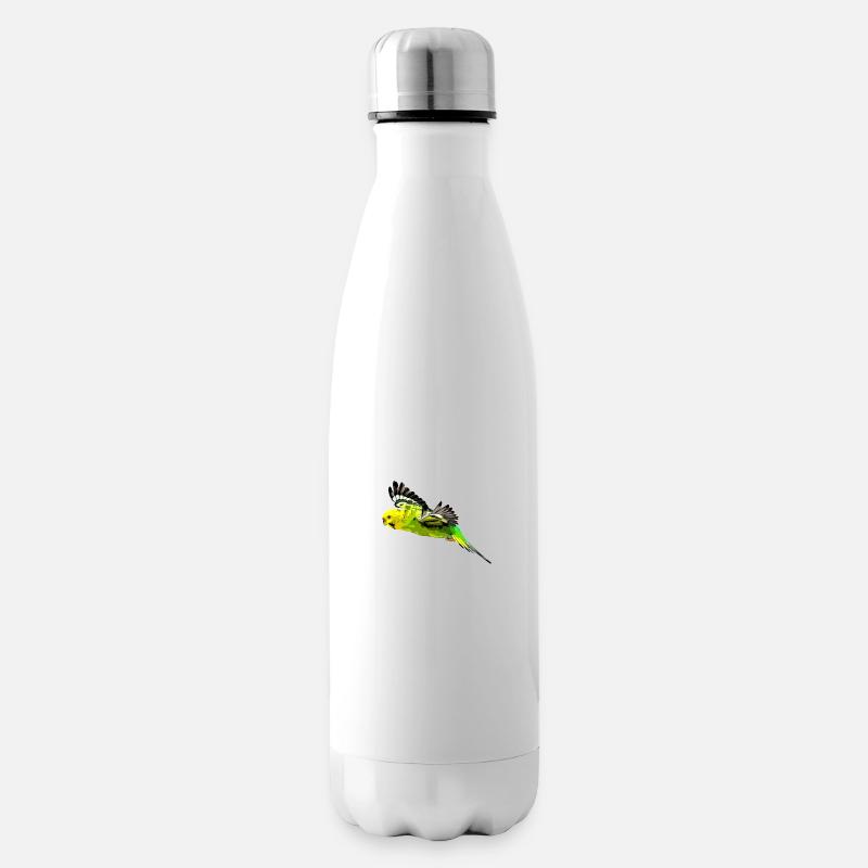 Wellensittich Vogel - Isolierflasche - Weiß
