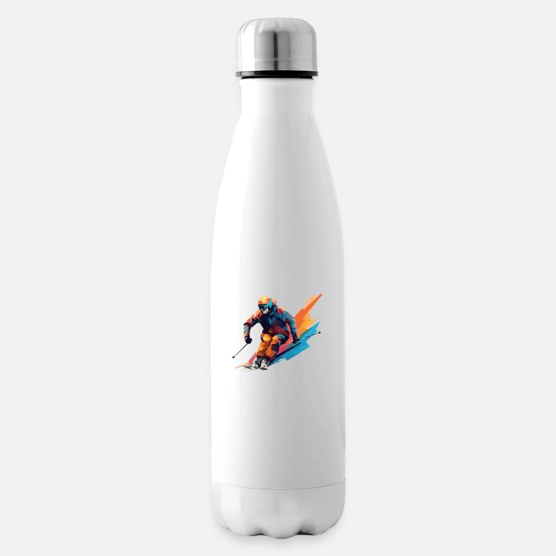 Ski design - Insulated Water Bottle - white