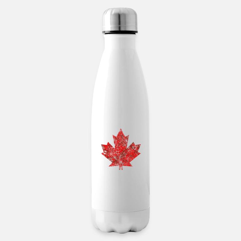 Canada Ahornblatt Maple Leaf Kanada Amerika Grunge - Isolierflasche - Weiß