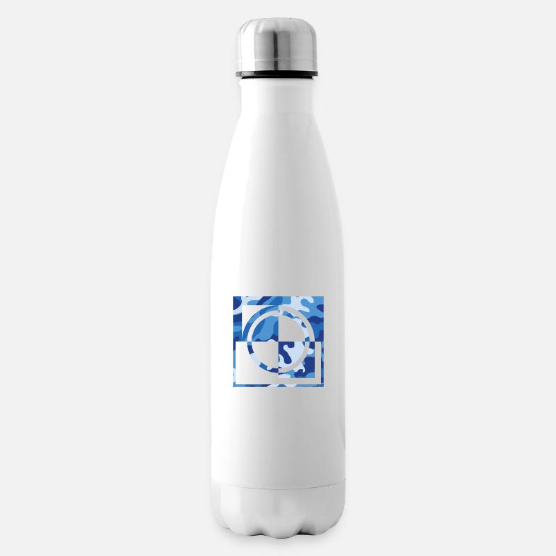 Blue camouflage - Isolierflasche - Weiß
