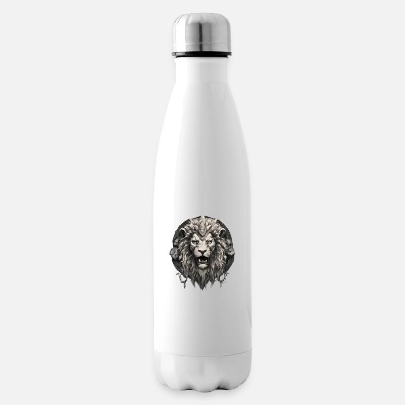 Löwenkopf - Isolierflasche - Weiß