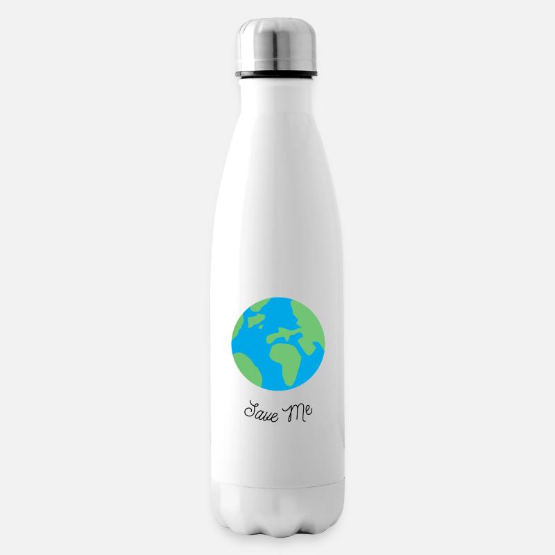 Save Me - Planet Erde - Isolierflasche - Weiß