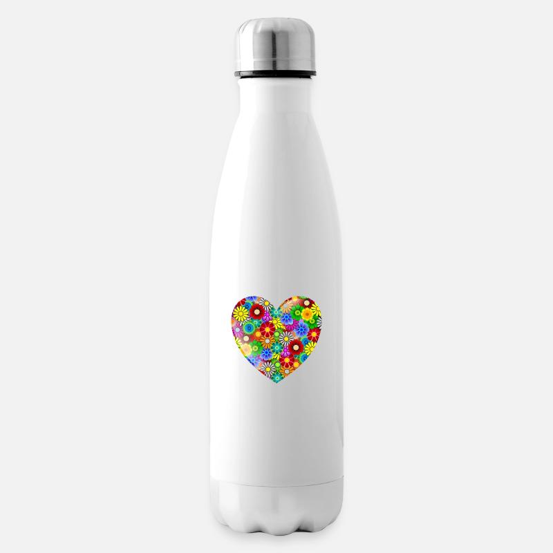 Cœur de fleur - Bouteille isotherme - blanc