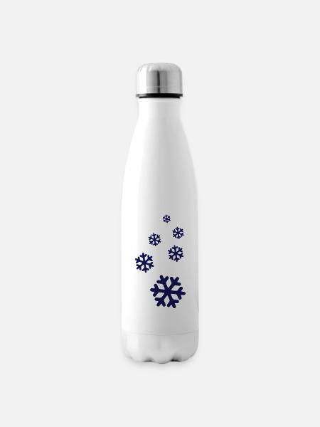 Schneeflocken - Isolierflasche - Weiß