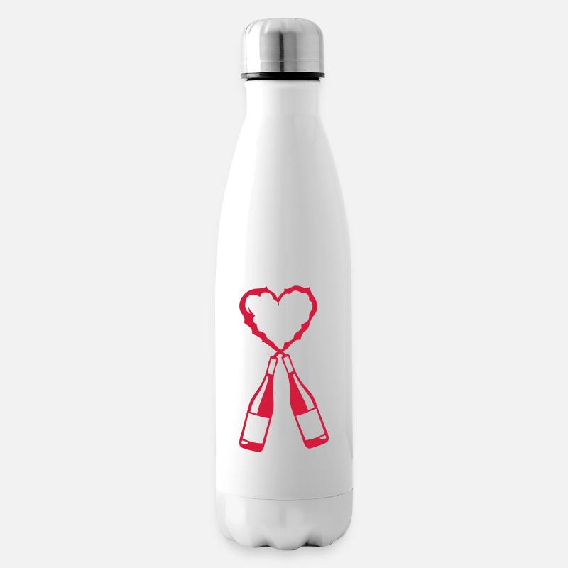 flasche roten liebesherzform - Bouteille isotherme - blanc
