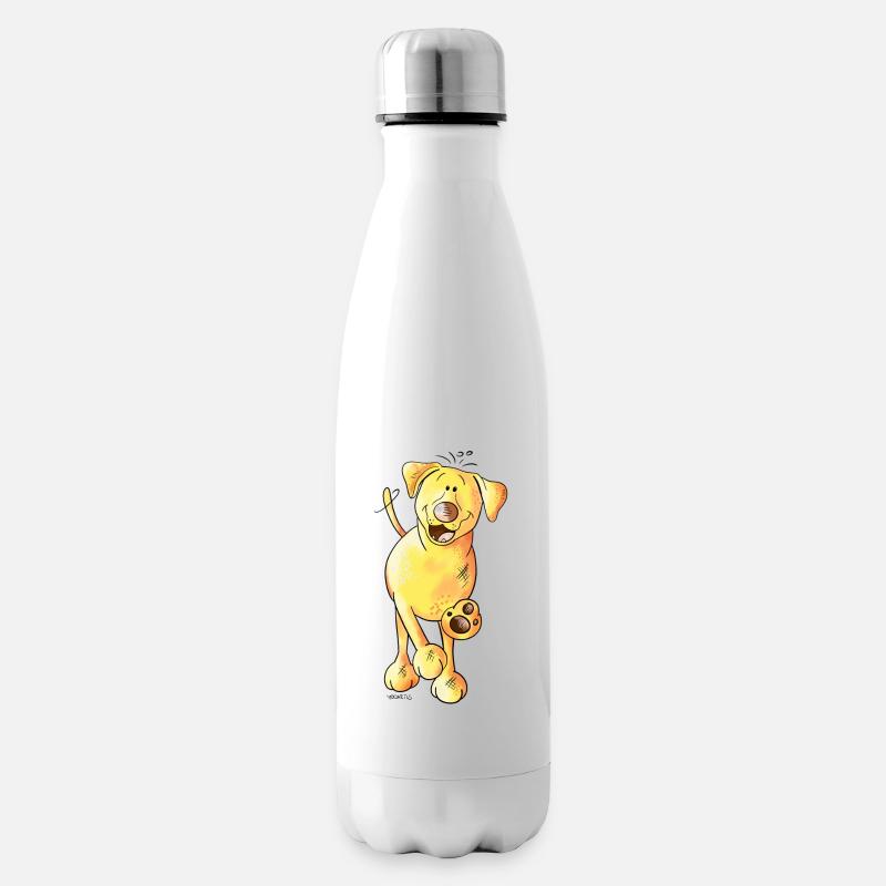 Fröhlicher Labrador - Isolierflasche - Weiß