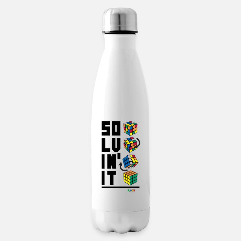 Rubik's Cube Solvin' It Lösungsweg - Isolierflasche - Weiß