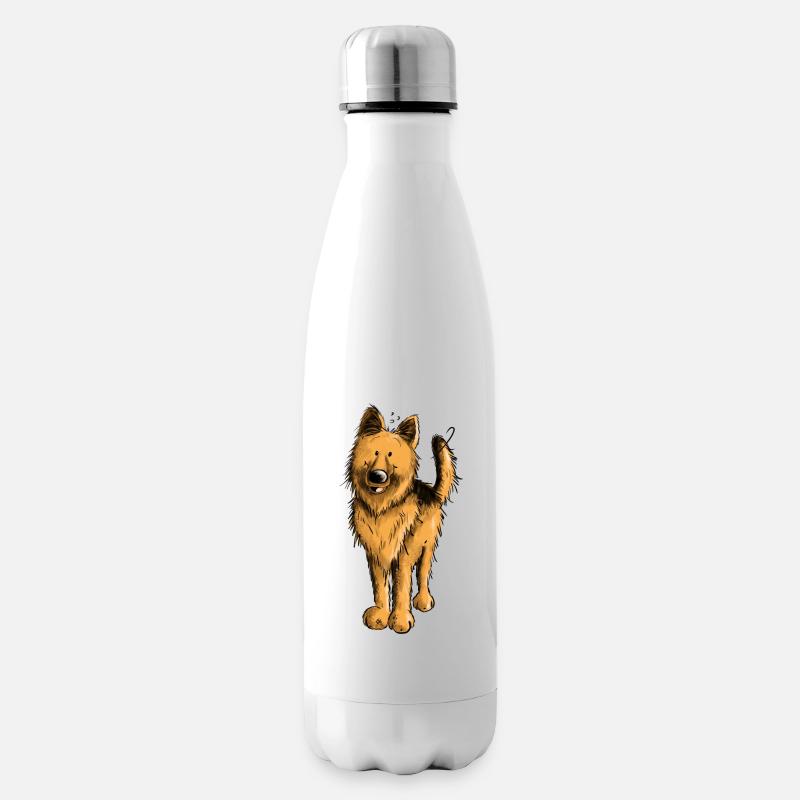 Lustiger Deutscher Schäferhund DSH Hund Comic - Isolierflasche - Weiß