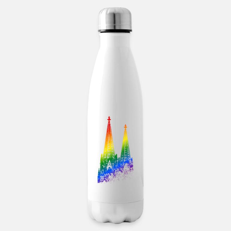Kölner Dom LGBTQ Pride Regenbogen Silhouette Köln - Isolierflasche - Weiß