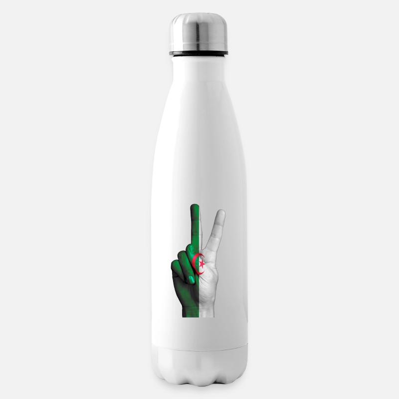 Drapeau Algérien signe victoire - Bouteille isotherme - blanc