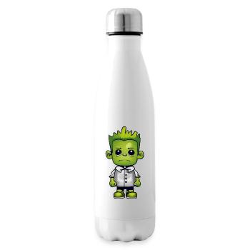 Cute green monster - Insulated Water Bottle - white - Right