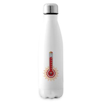 Thermométre heureux durant la canicule - Bouteille isotherme - blanc - Droite