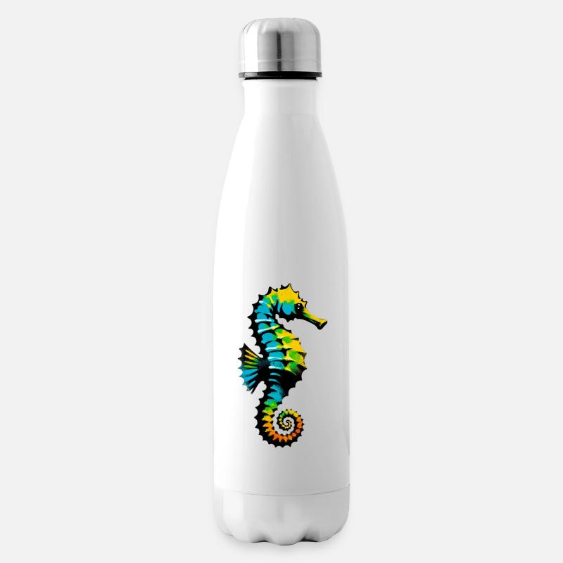 Seepferdchen - Isolierflasche - Weiß