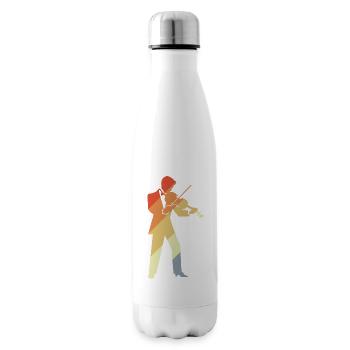 Retro Violin Player Graphic - Insulated Water Bottle - white - Right
