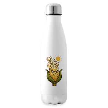 Witziger Maiskolben Popcorn Hitze Lustig Quirky - Isolierflasche - Weiß - Rechts