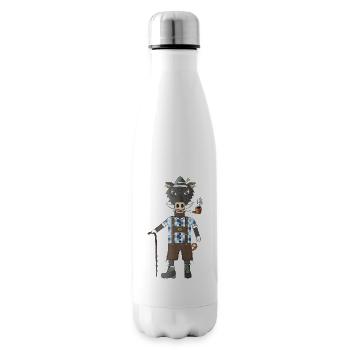 Un sanglier grognard au sommet en mouvement - Bouteille isotherme - blanc - Droite