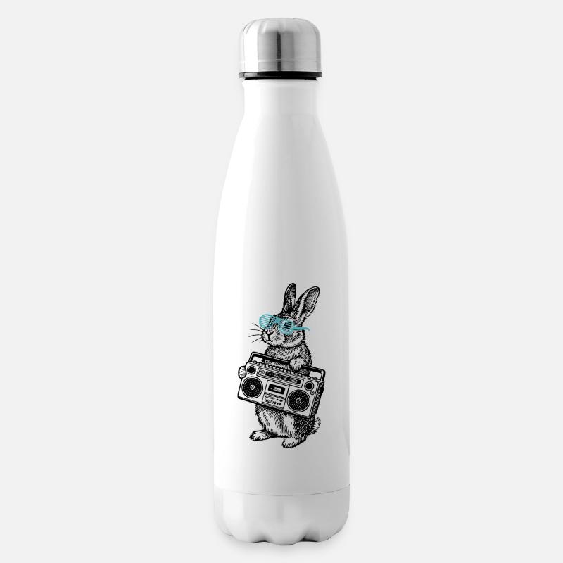 Boombox Bunny - Isolierflasche - Weiß