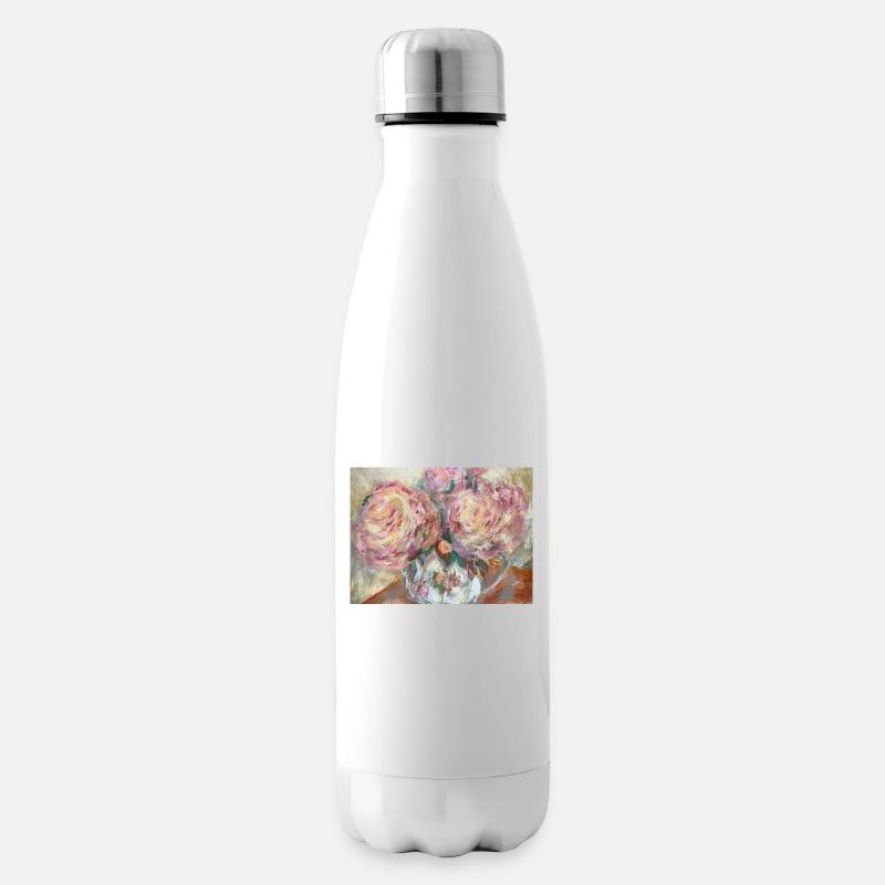 Pfingstrosenstrauß - Isolierflasche - Weiß