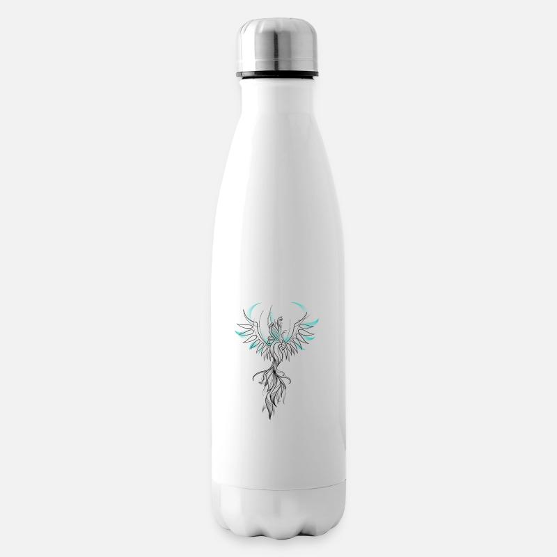 Phénix sketch turquoise - Bouteille isotherme - blanc