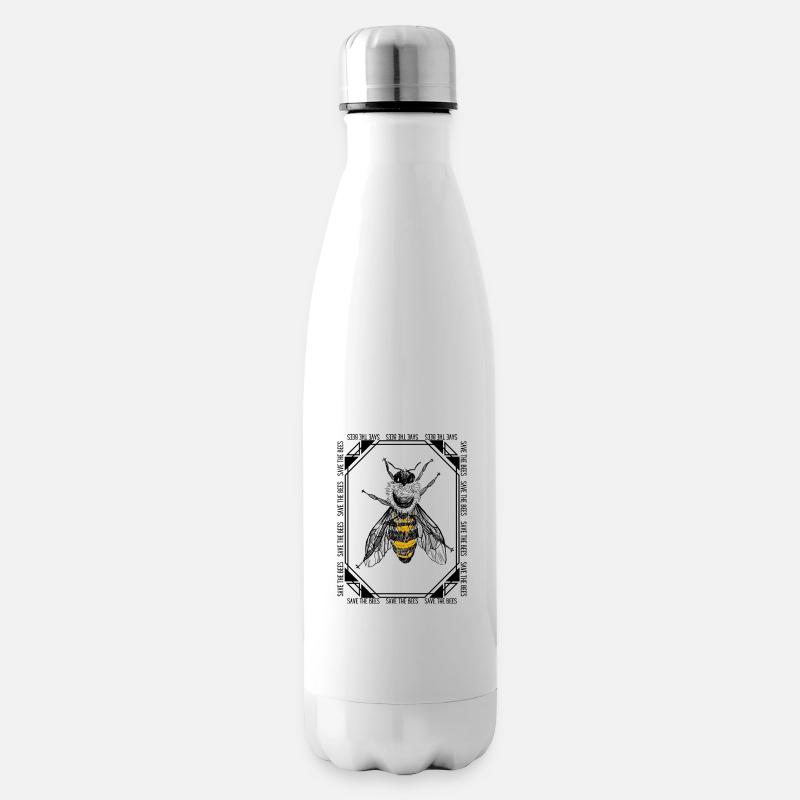 save the bees - Insulated Water Bottle - white