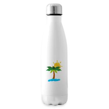 Palmiers sur la plage - Bouteille isotherme - blanc - Droite