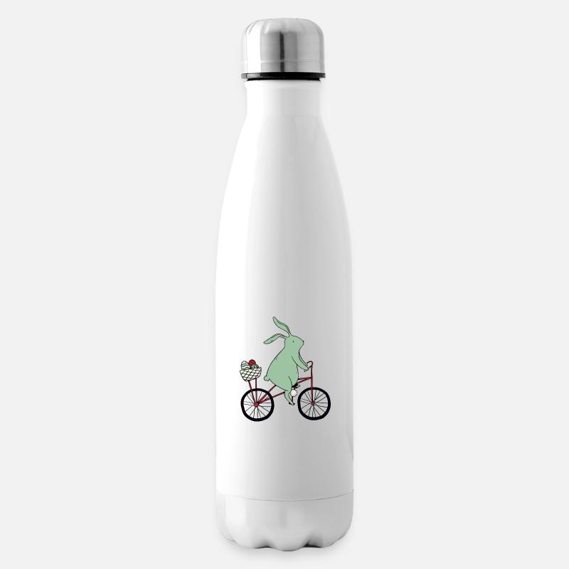 Easter on Bicycle - Insulated Water Bottle - white
